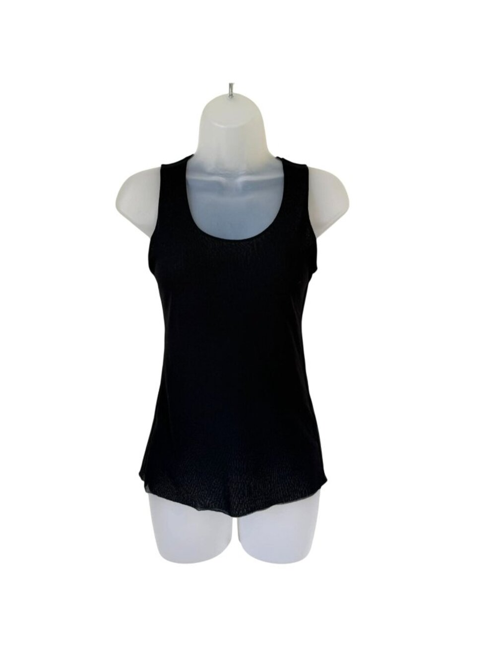 Petit Pois By Viviana G Sheer Black Short Sleeve Nylon Top S - Picture 1 of 6